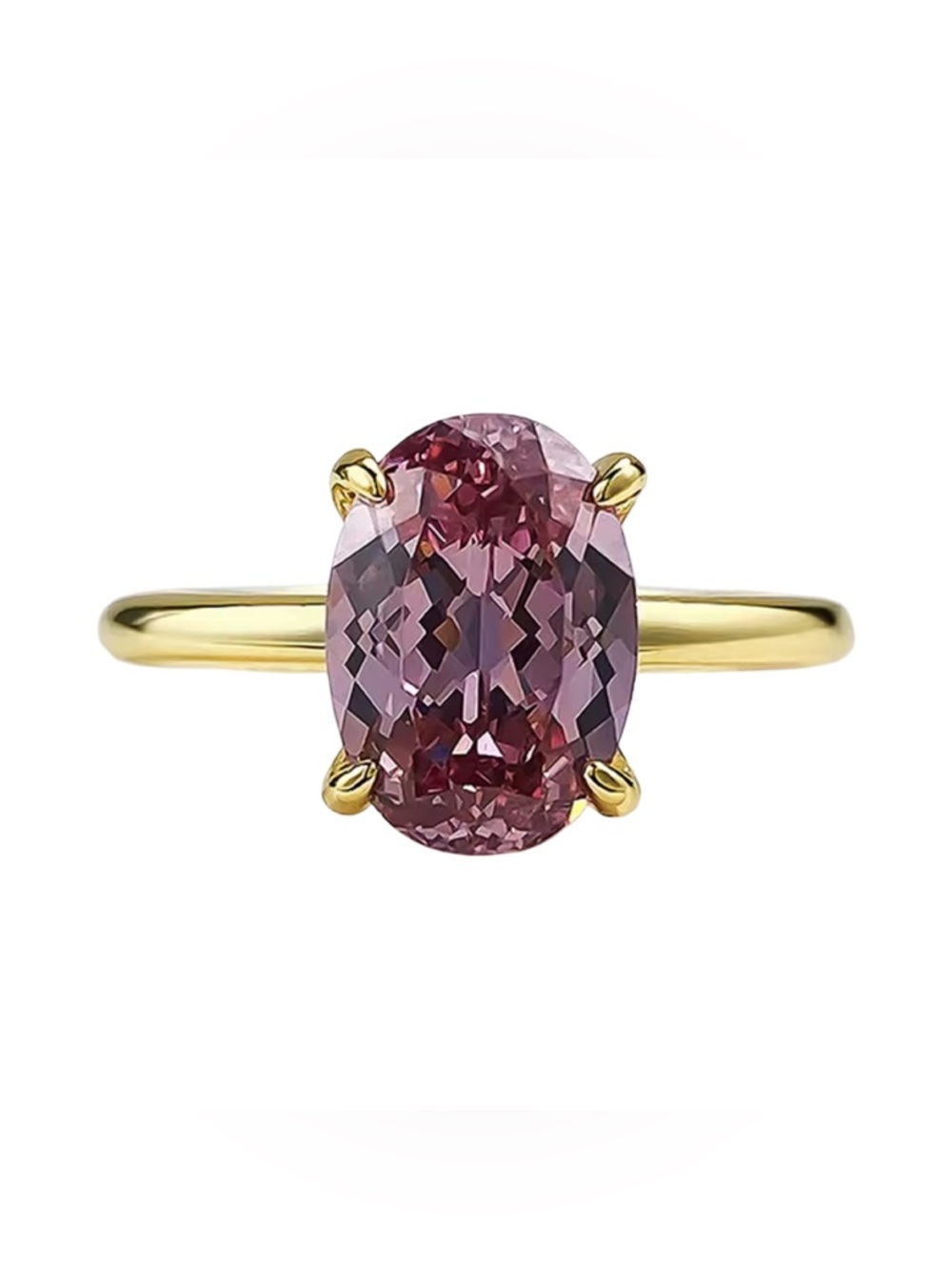Elegant Pink Gemstone 14k Gold Ring